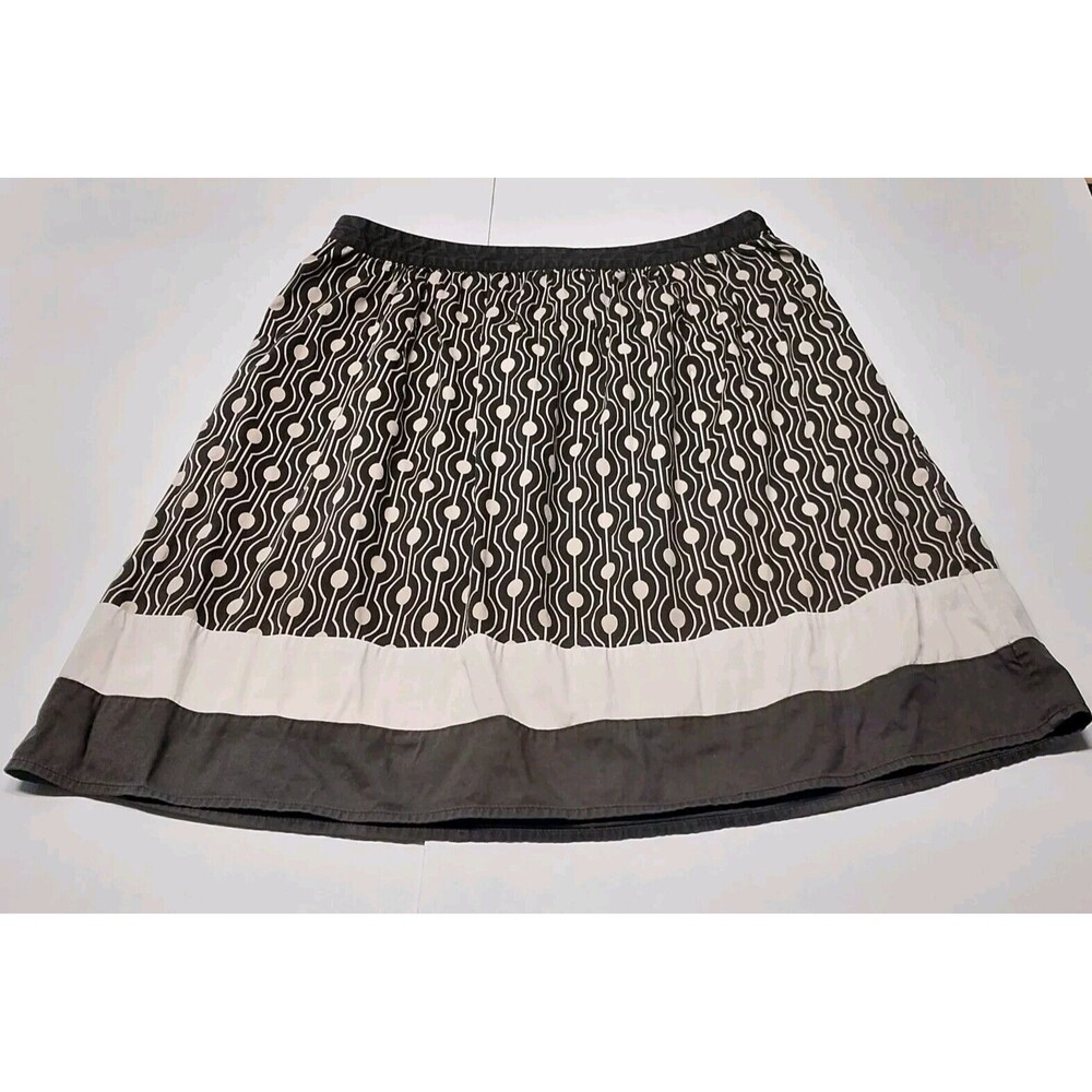 Talbots Womens Size 6 Petite Pleated Skirt Brown Tan Pattern Festive Classic GUC